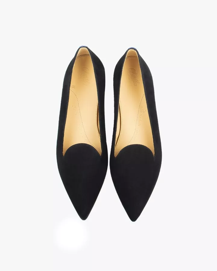 Black suede pointy slippers with 3 interchangeable accessories of your choice included