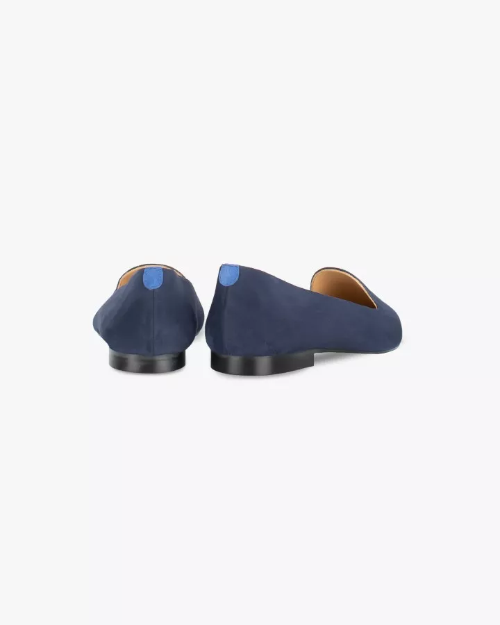 Navy suede pointy slippers with 3 interchangeable accessories of your choice included