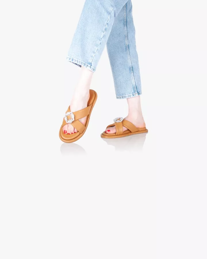 Sandals in Camel leather