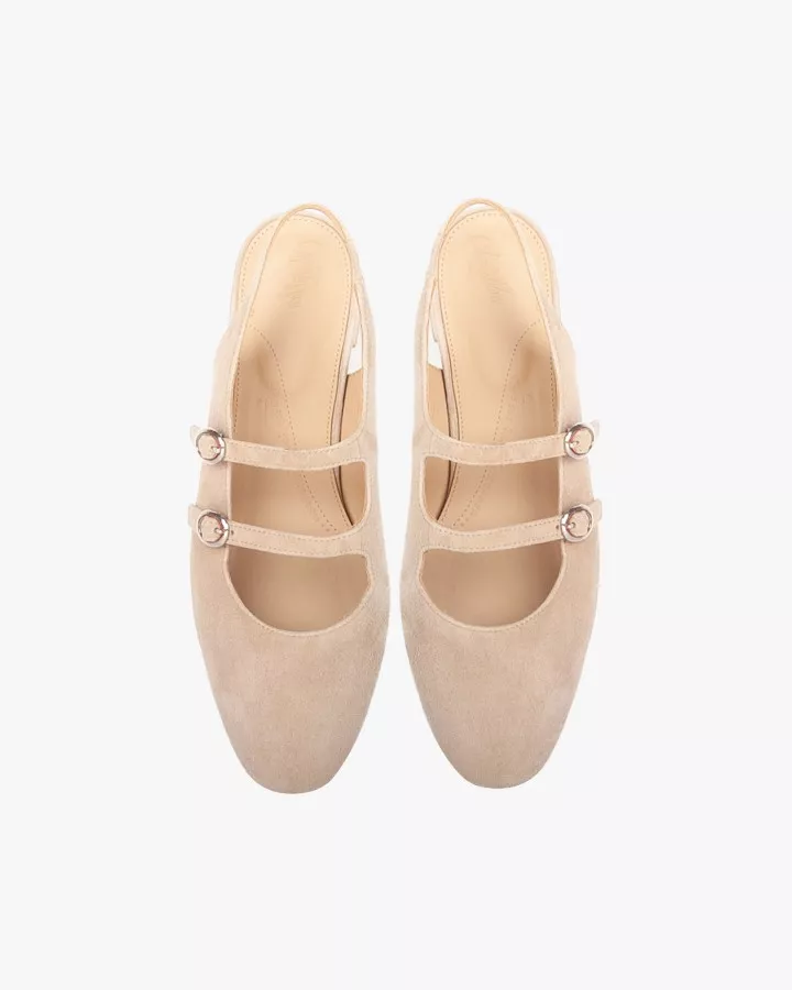 Sand suede babies slingback slippers