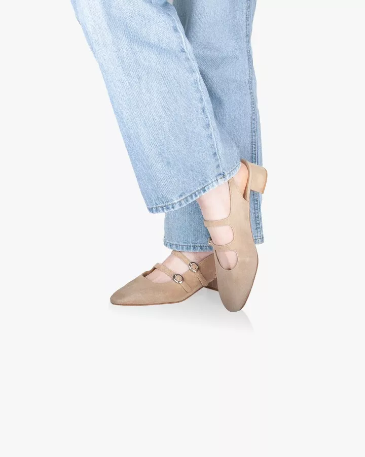 Sand suede babies slingback slippers