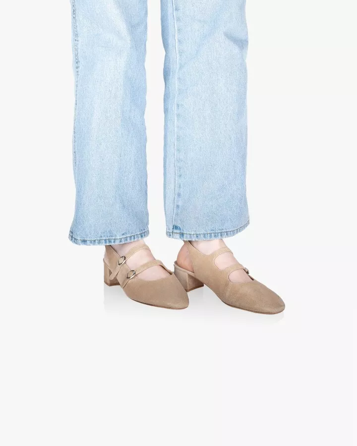 Sand suede babies slingback slippers