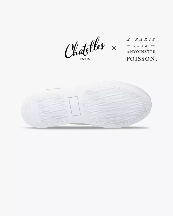 Cream White canvas slip-on with berry patterns