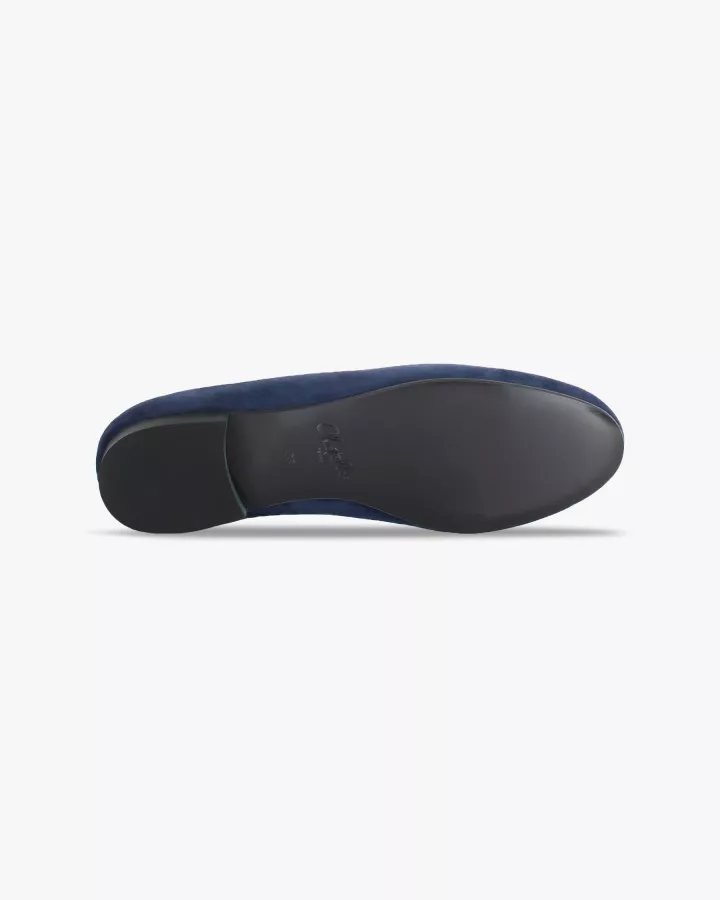 Navy blue suede slippers