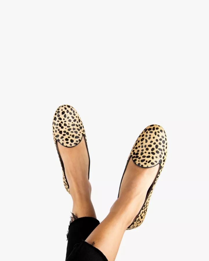 Cheetah print fur slippers