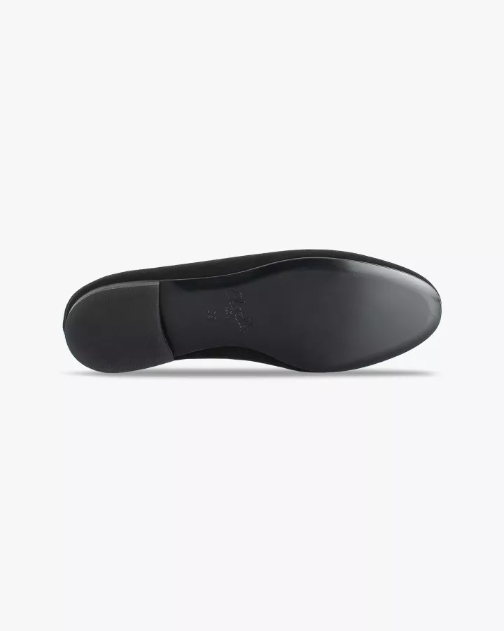 Black suede slippers