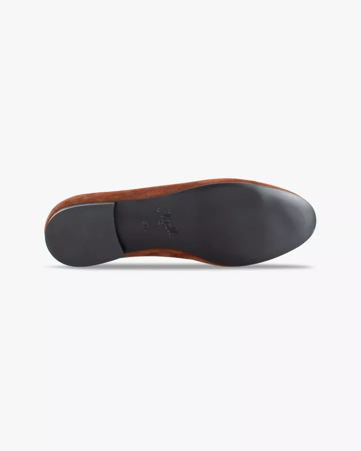 Cognac suede slippers