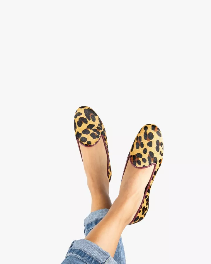 Jungle leopard print fur slippers