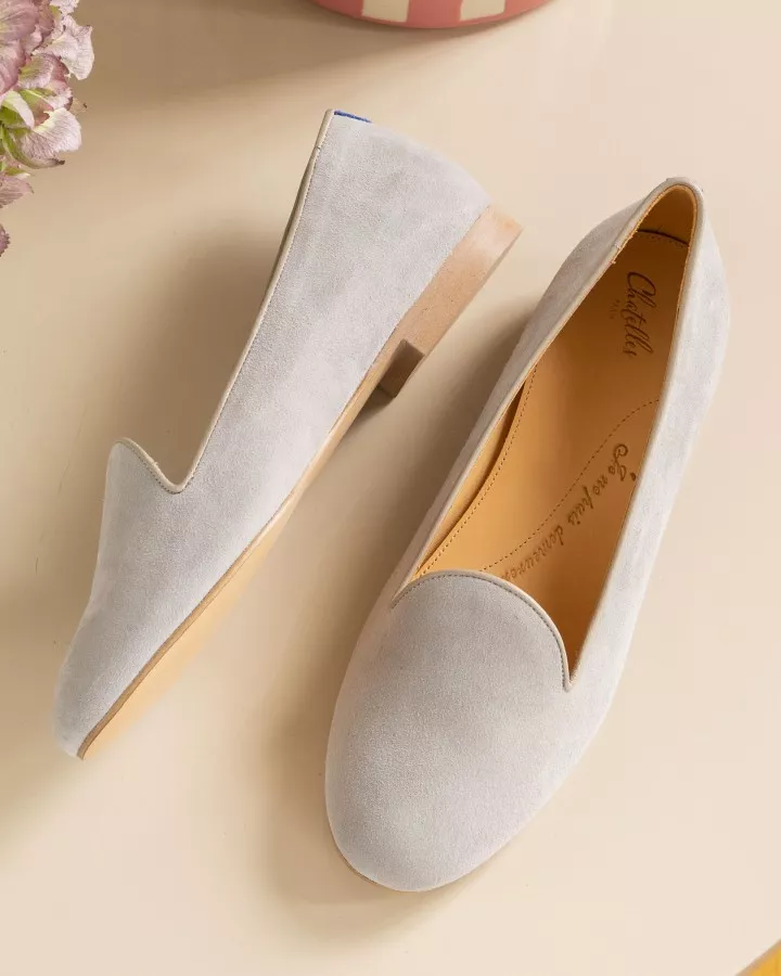 Grey suede slippers