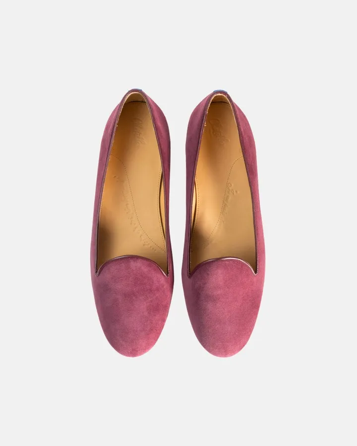 Burgundy suede slippers