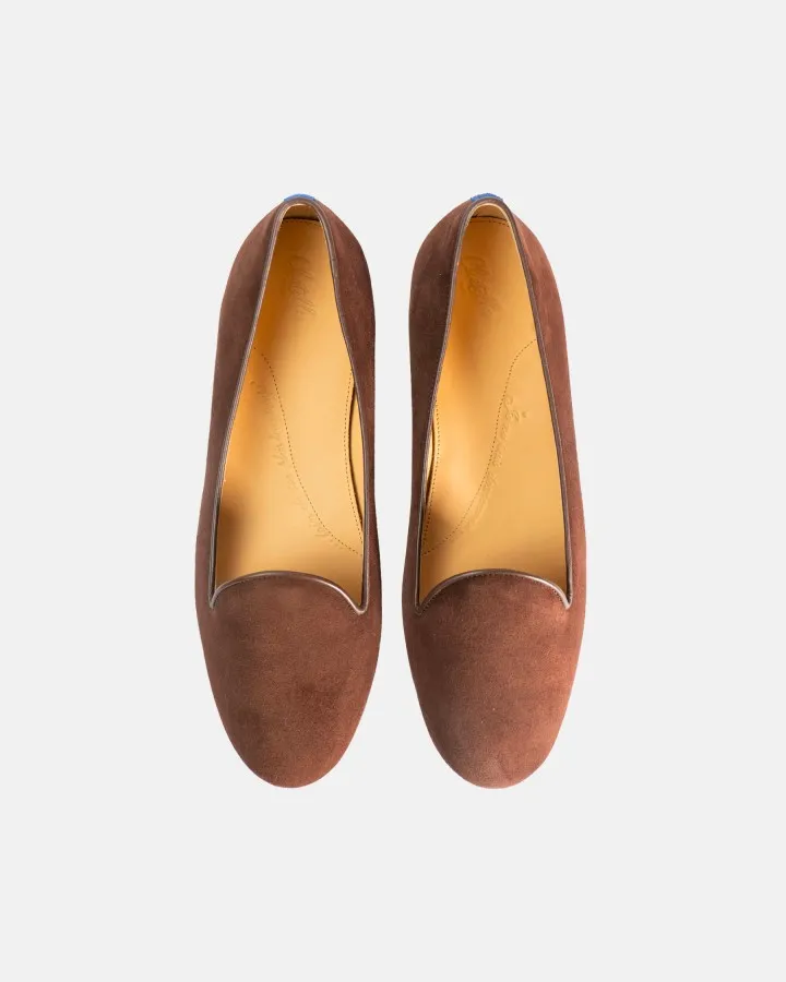 Brown suede slippers