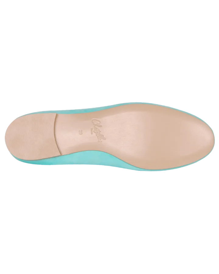 Pastel mint suede Slipper outsole