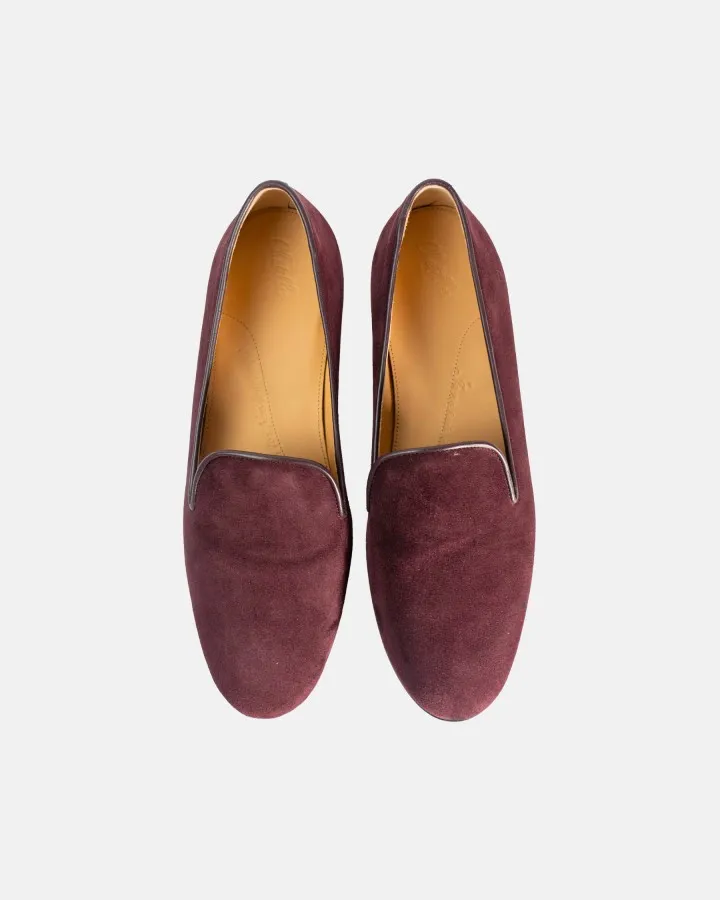 Brown suede slippers