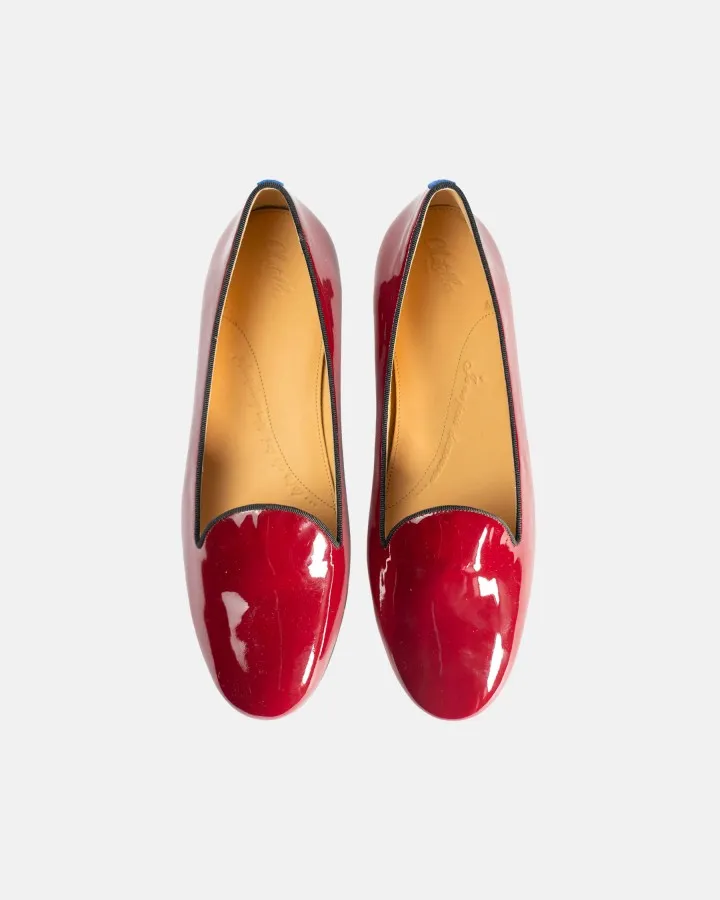 Varnished leather slippers with 3 interchangeables accessories