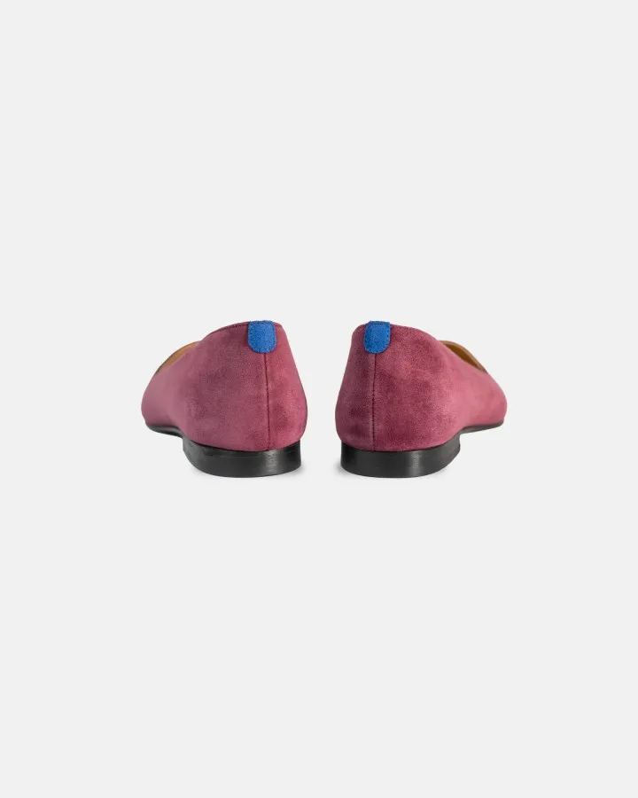 Burgundy suede pointy slippers with 3 interchangeable accessories of your choice included