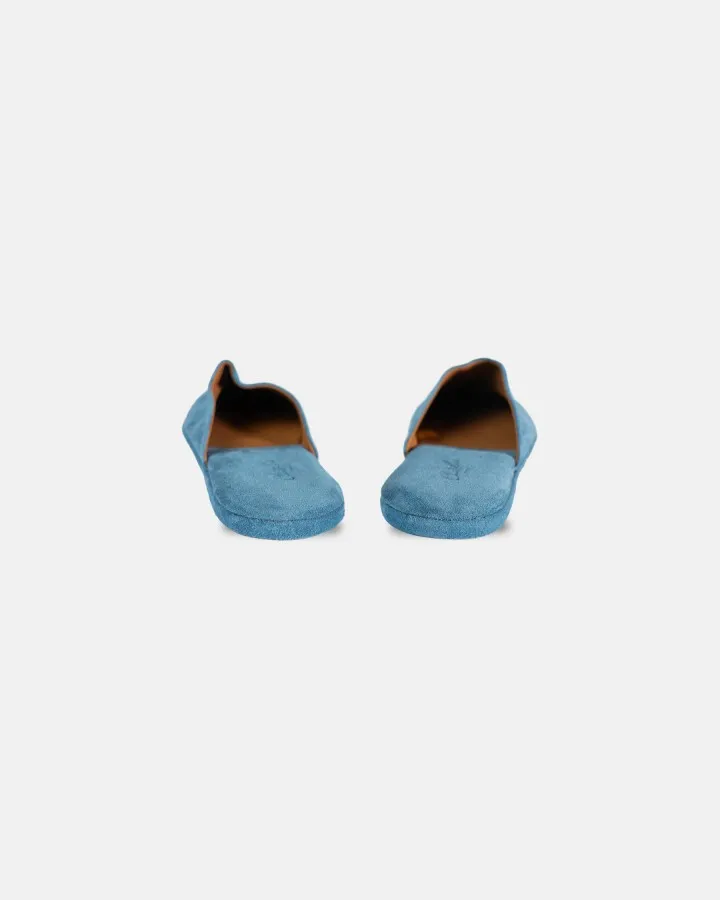 Indoor slippers in Blue Daim with case