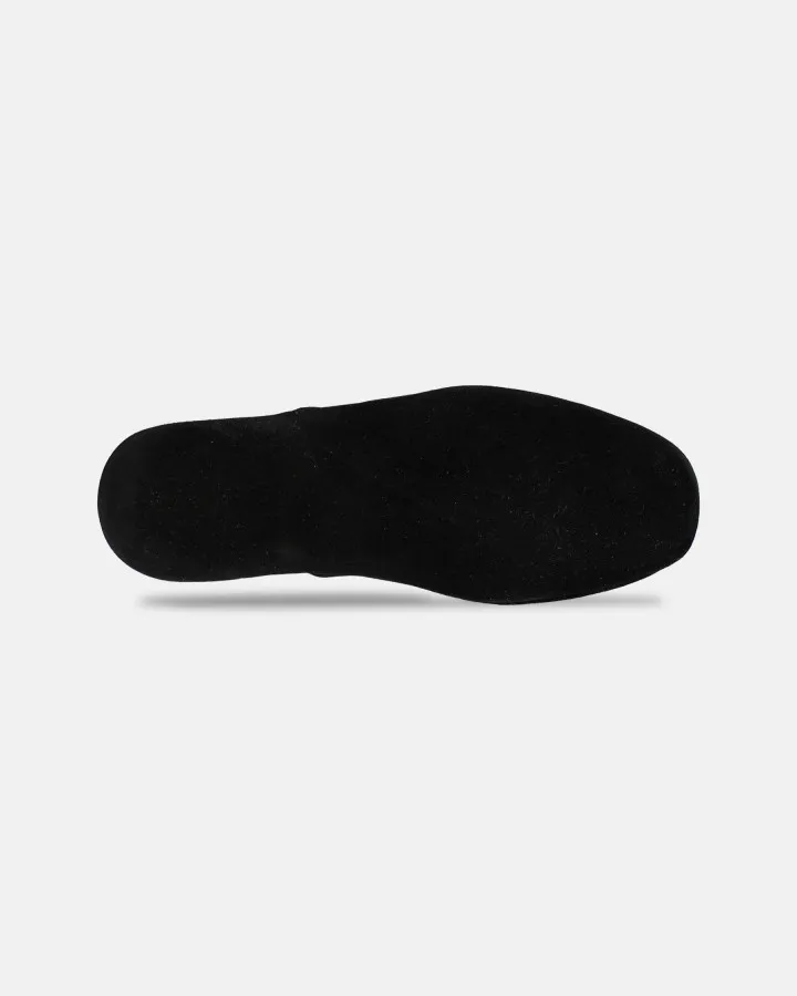 Indoor slippers in Black Daim with case
