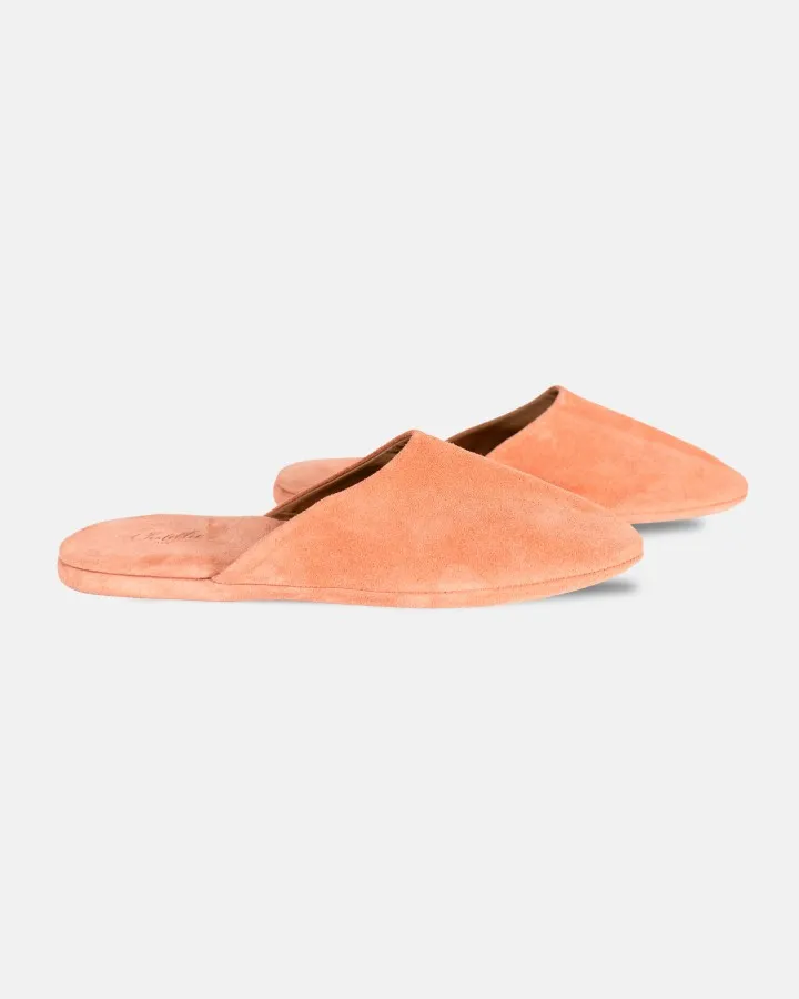 Indoor slippers in Pink Daim with case