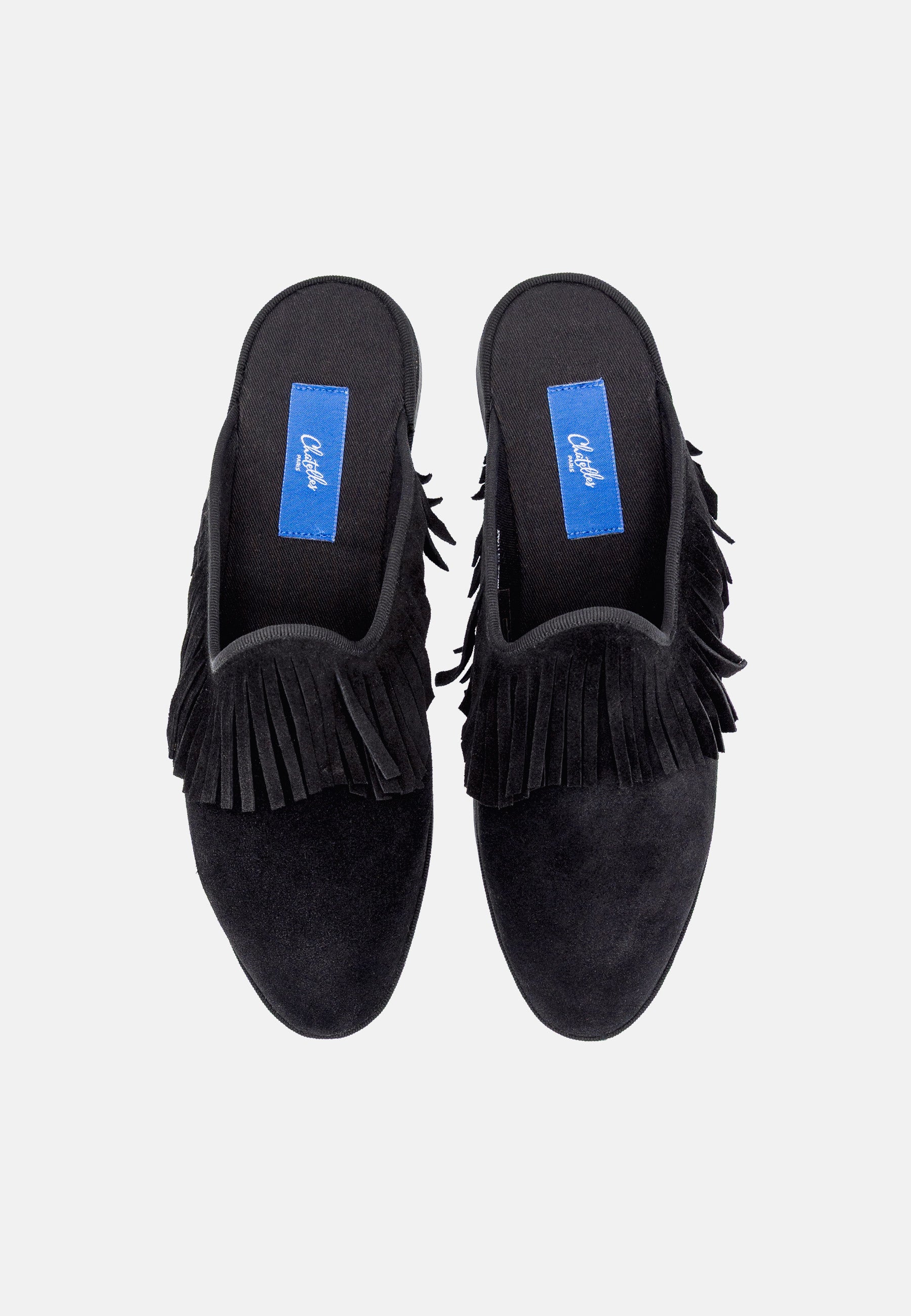 Mules Black Fringes