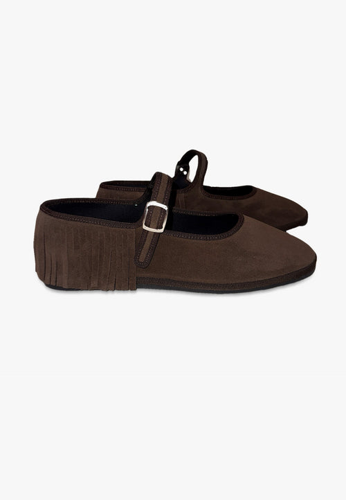 Furlanes Mary Janes Brown Fringes