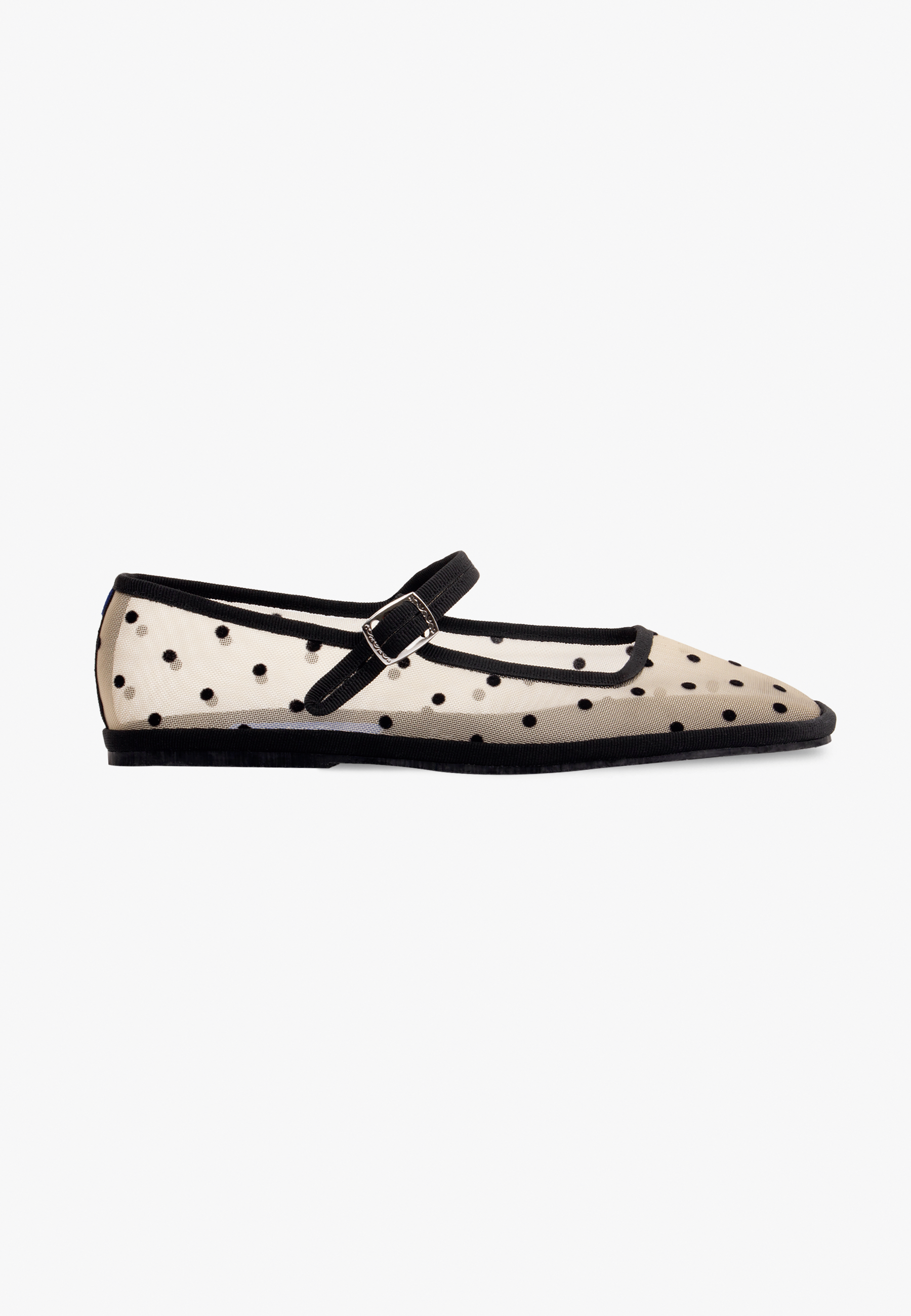 Furlanes Mary Janes Dots Beige Mesh Square
