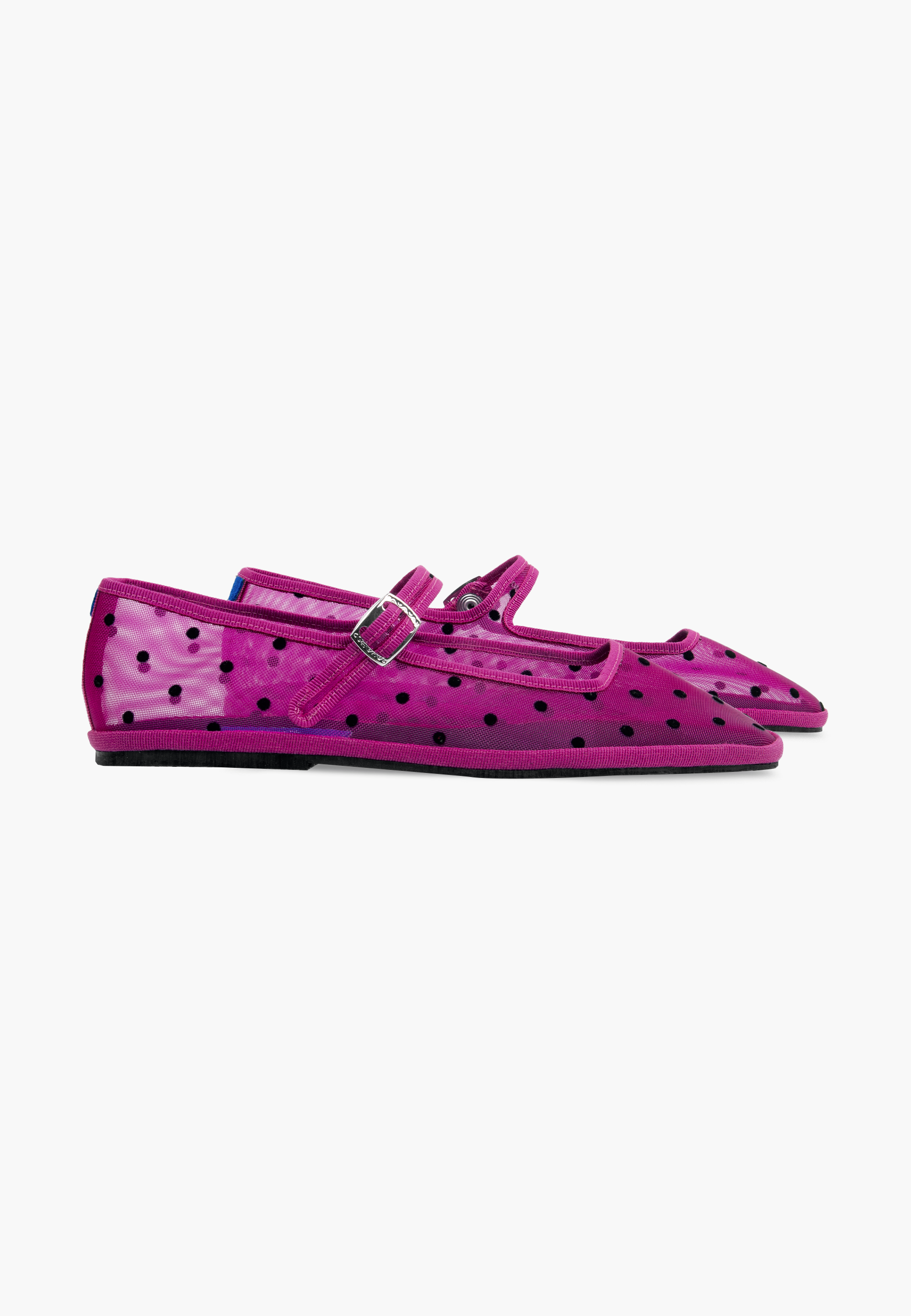 Furlanes Mary Janes Dots Fuchsia Mesh Square