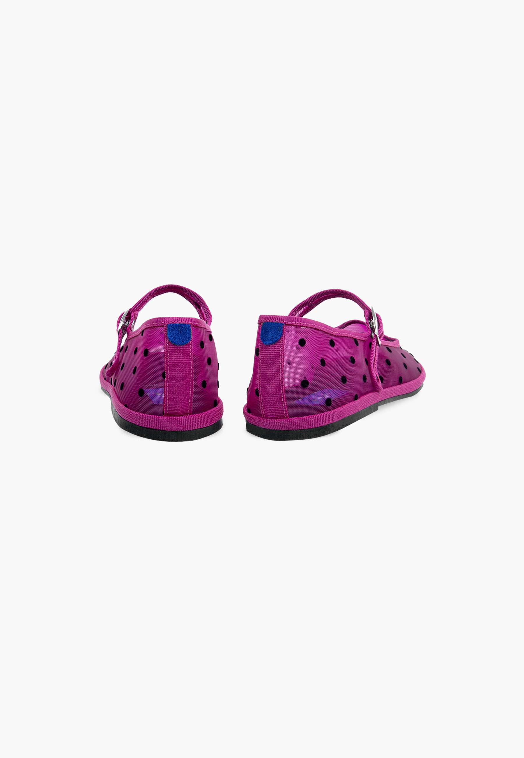 Furlanes Mary Janes Dots Fuchsia Mesh Square