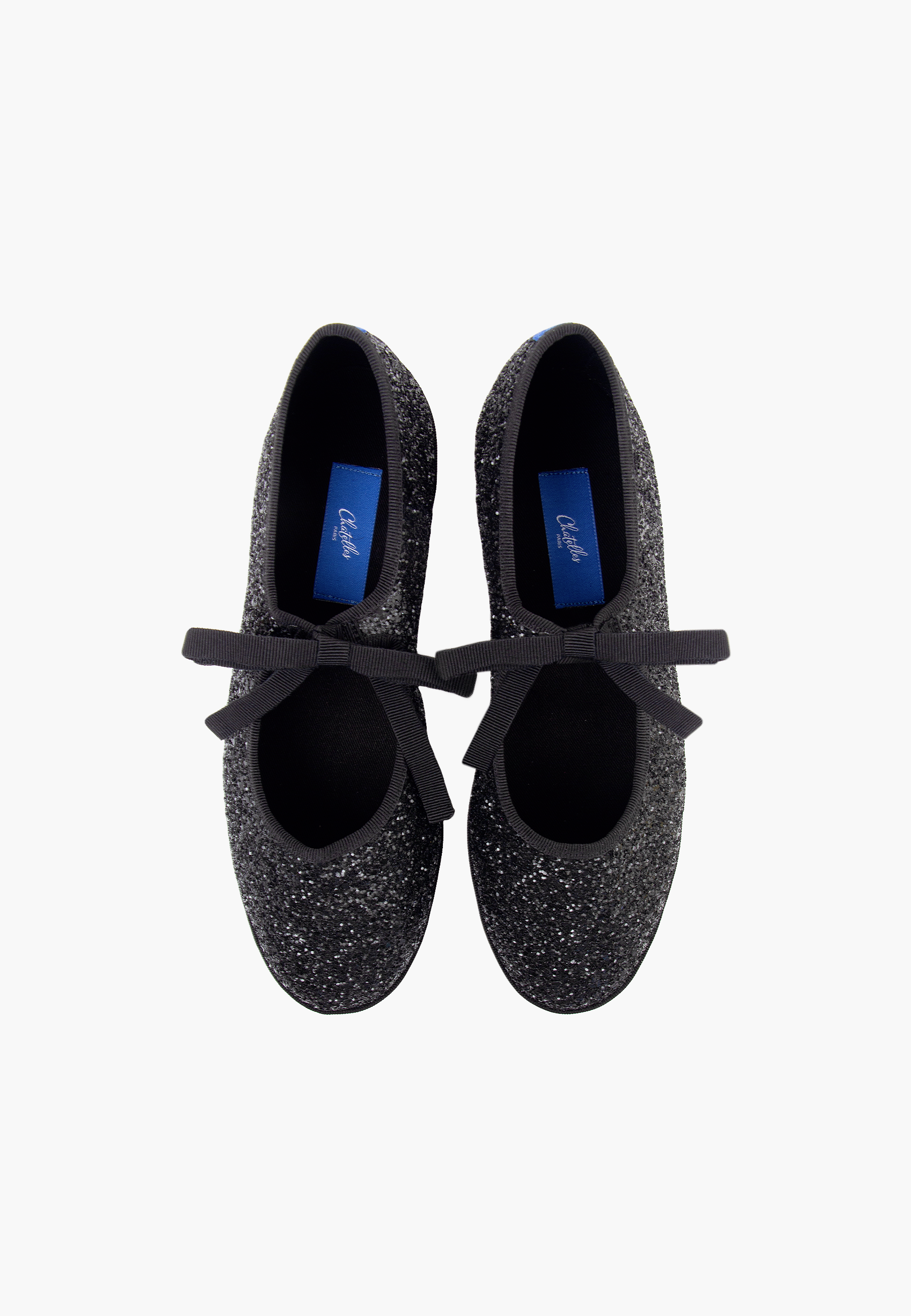 Furlanes Mary Janes Glitter Black