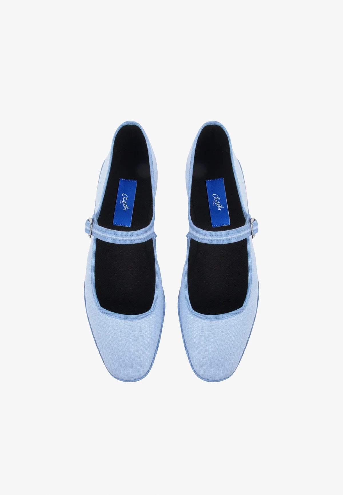Furlanes Mary Janes Lino Azul Cielo