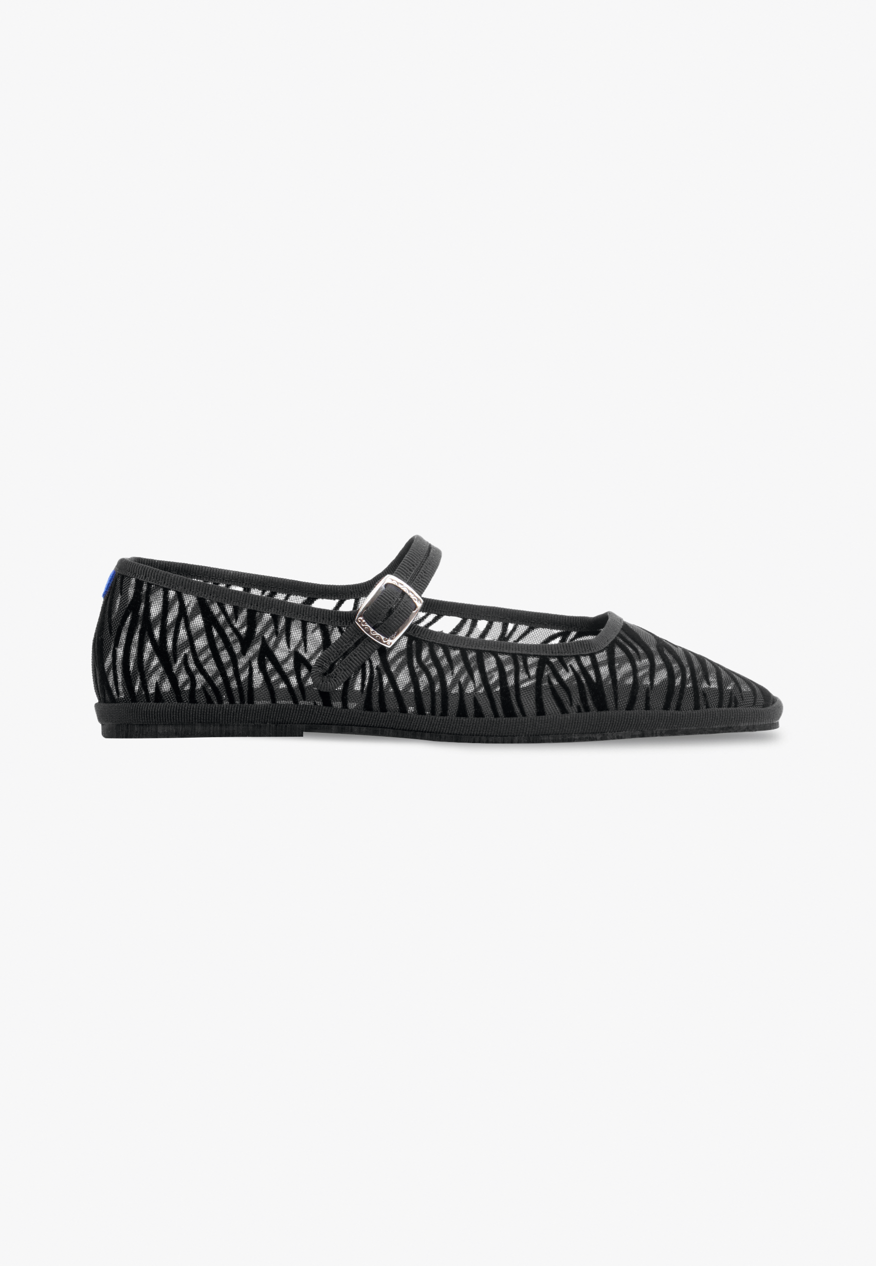 Furlanes Mary Janes Zebra Black Mesh Square