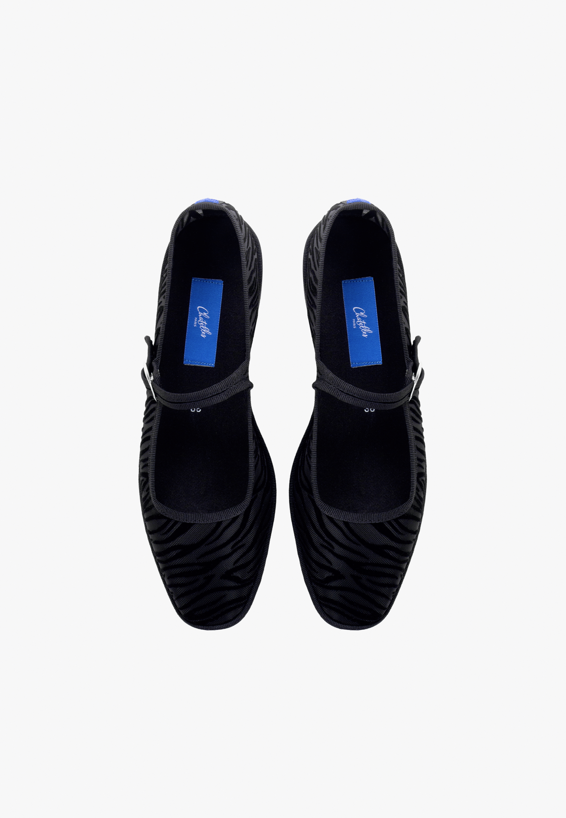 Furlanes Mary Janes Zebra Black Mesh Square