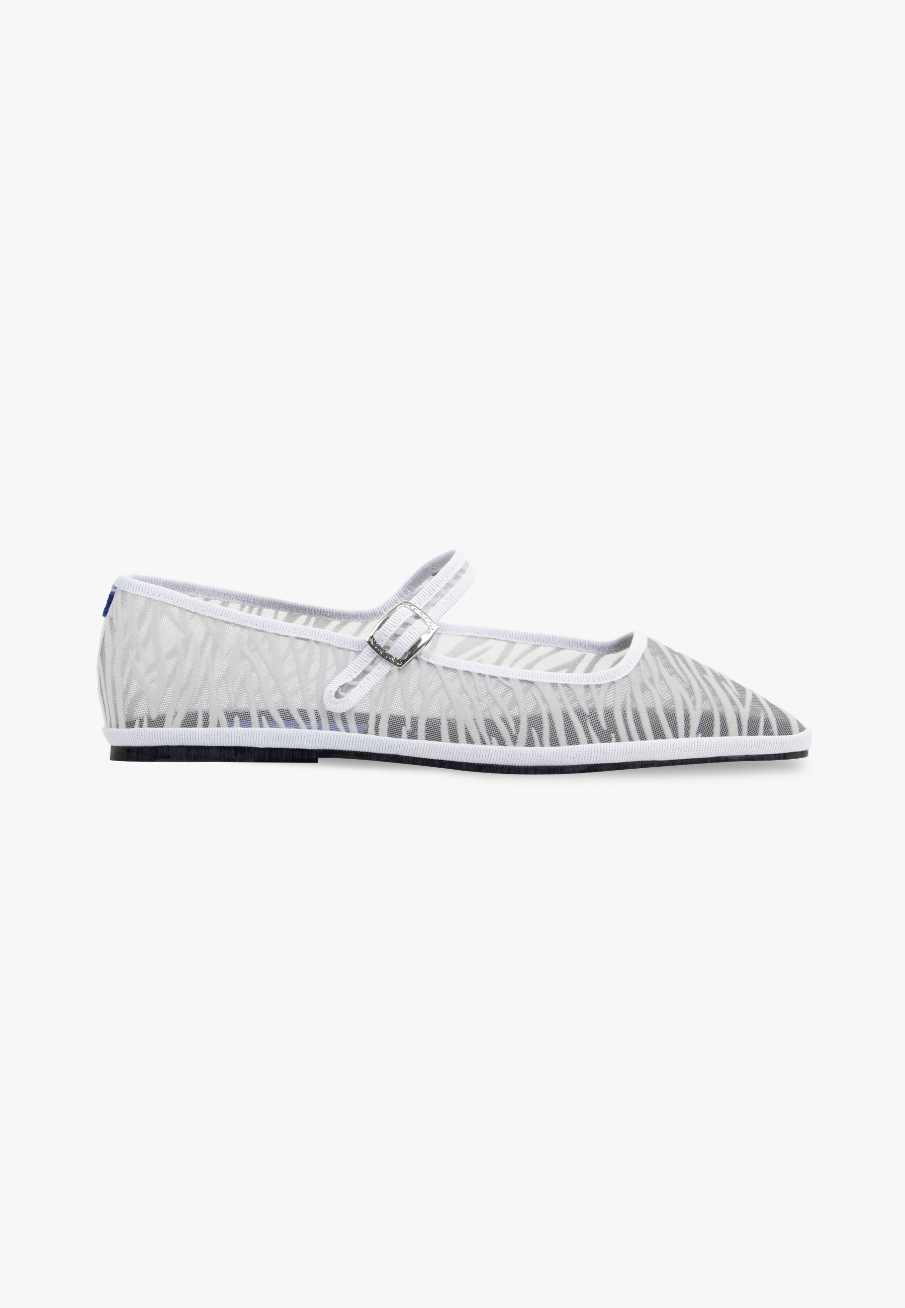 Furlanes Mary Janes Zebra White Mesh Square