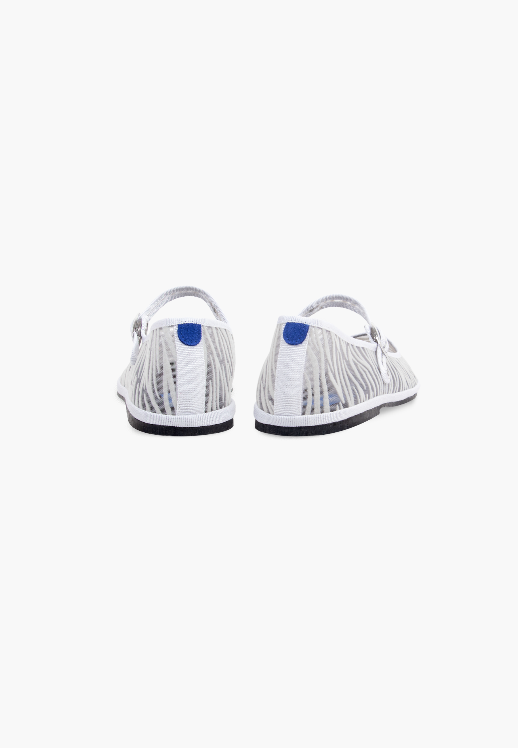 Furlanes Mary Janes Zebra White Mesh Square