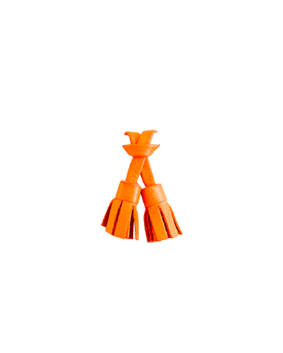 Pampilles orange en cuir