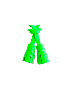 Pampilles vert fluo en cuir