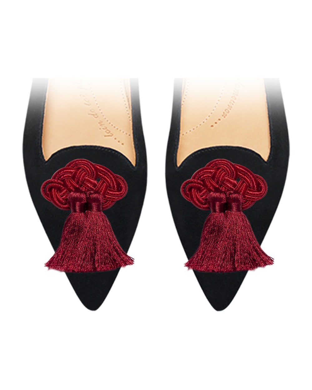 Passementeries Dark Red sur chaussure