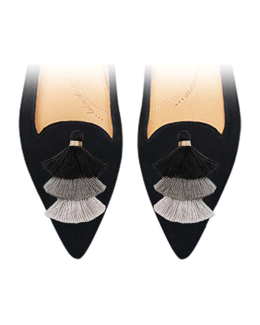 Triple Pompons Black sur chaussure