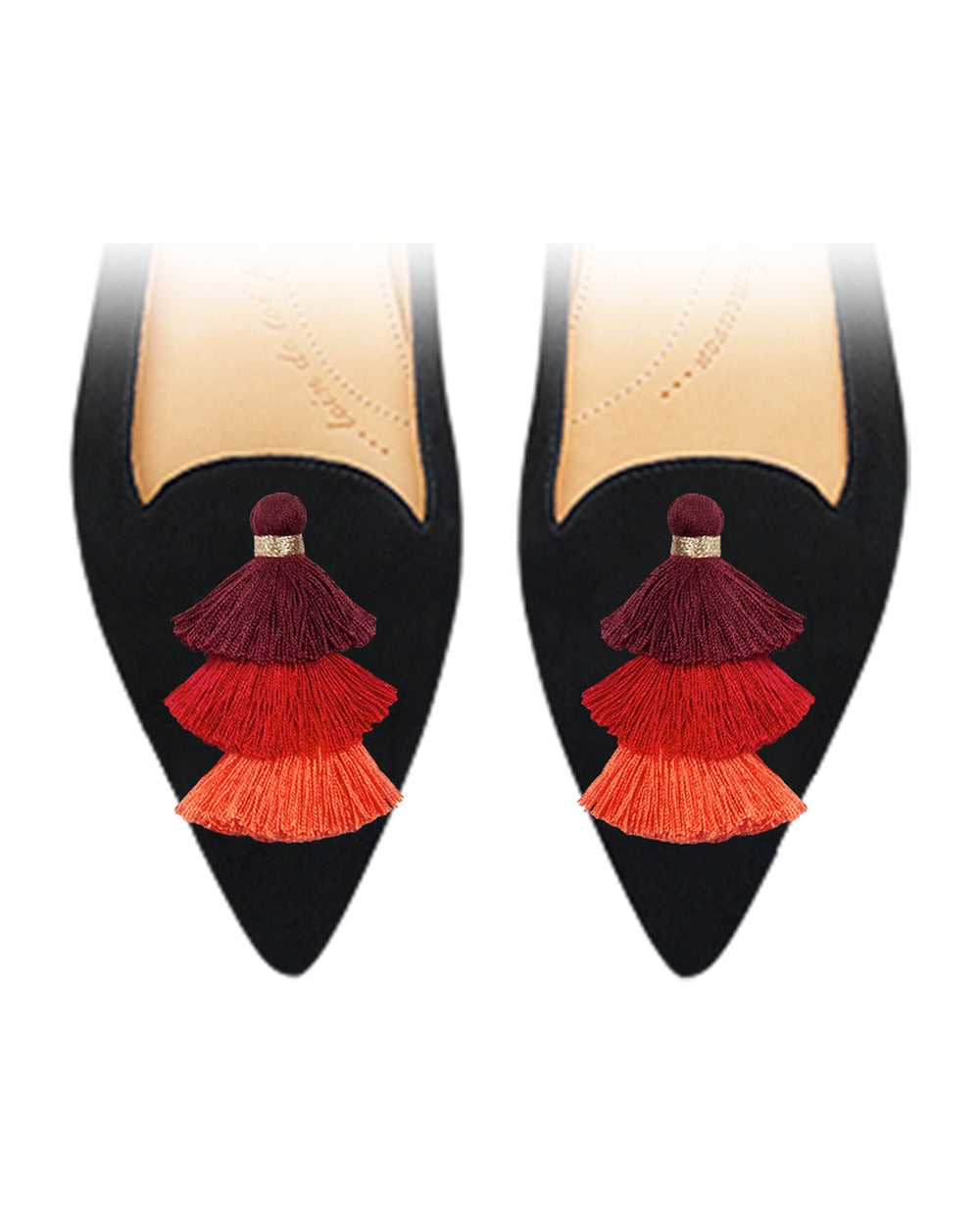 Triple Pompons Red sur chaussure