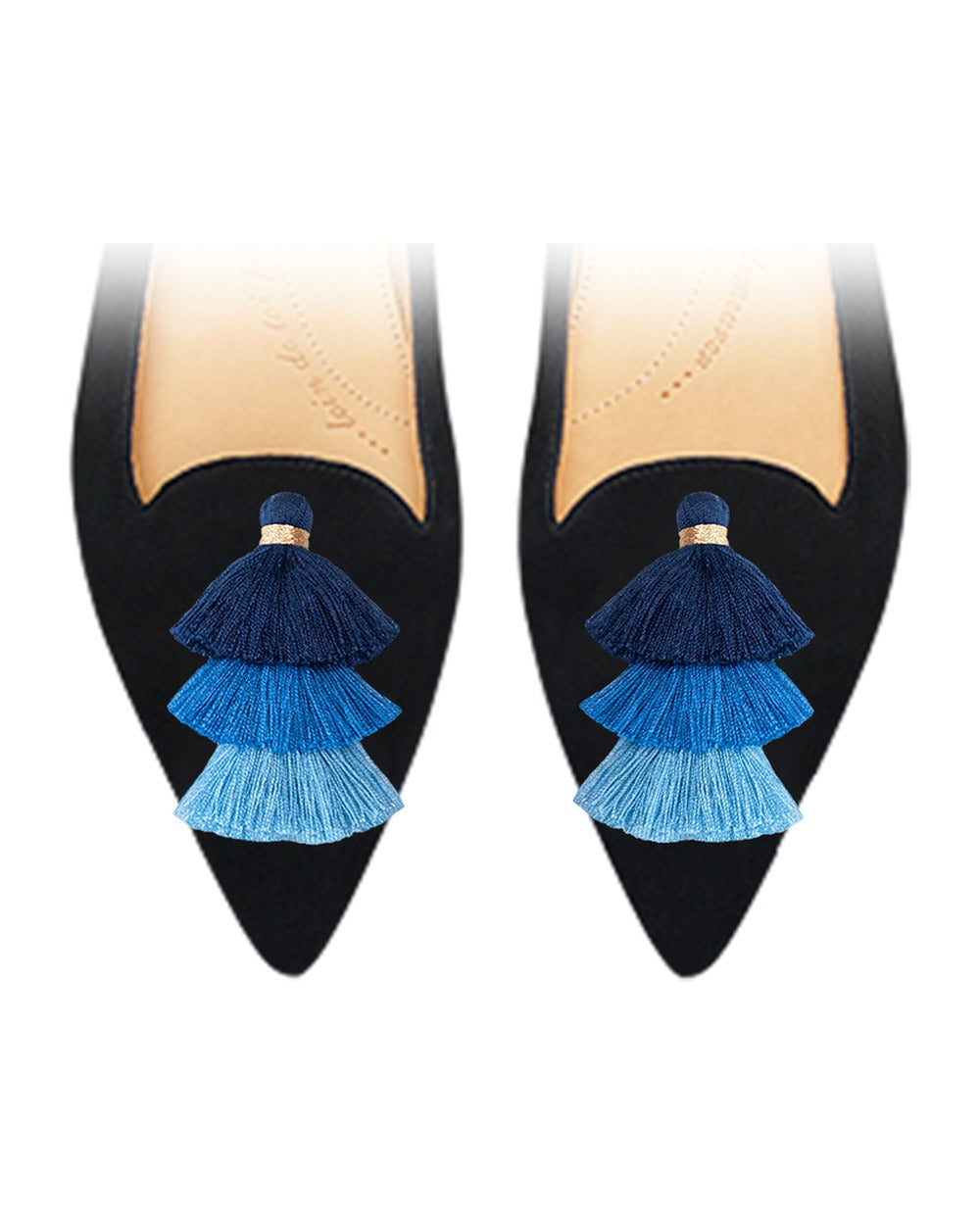 Triple Pompons Blue sur chaussure