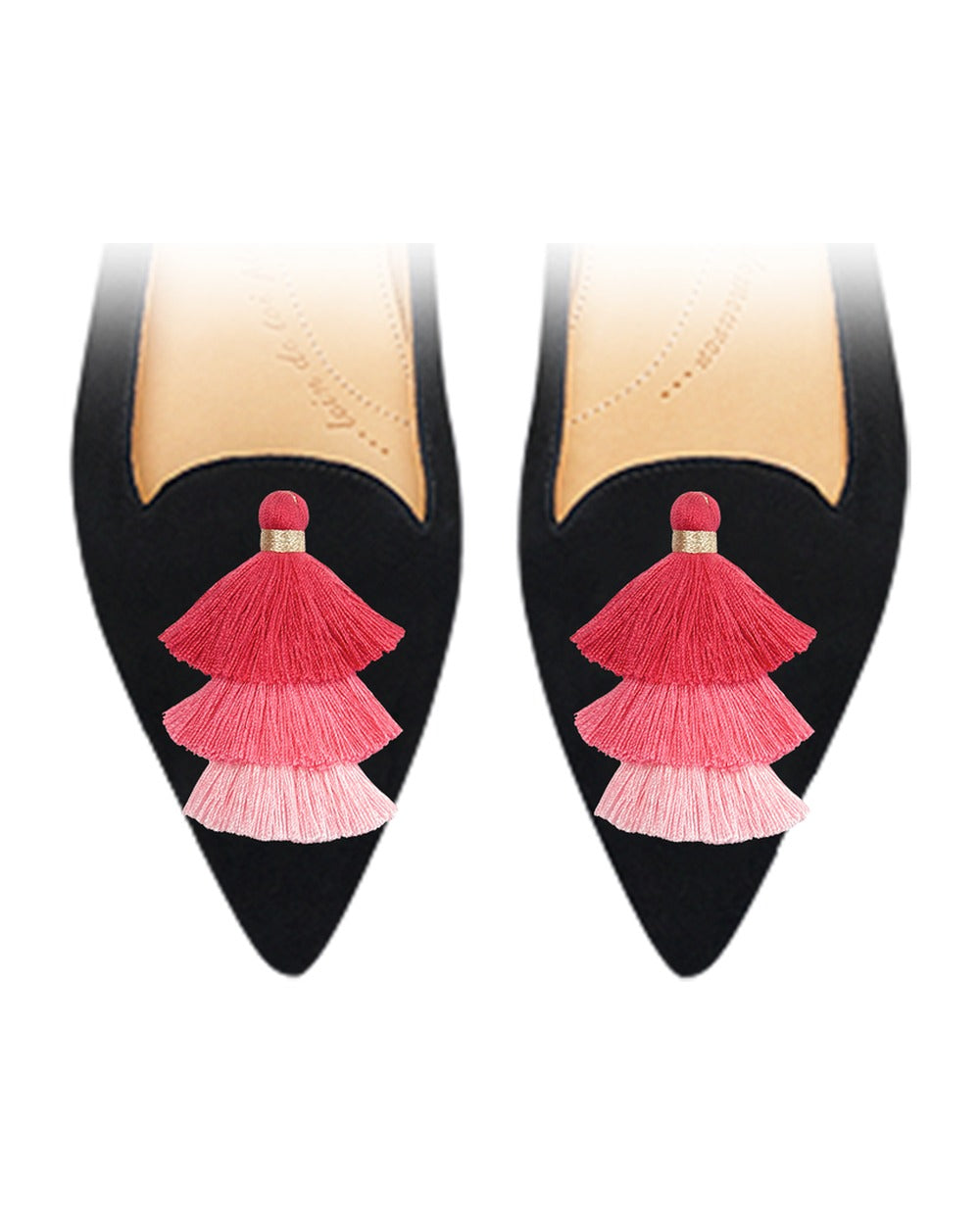 Triple Pompons Pink sur chaussure
