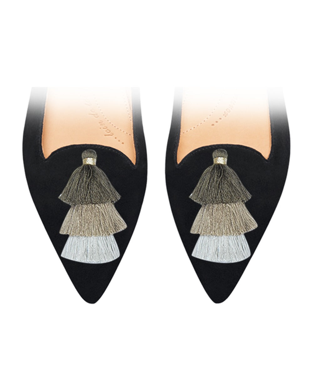 Triple Pompons Bronze sur chaussure