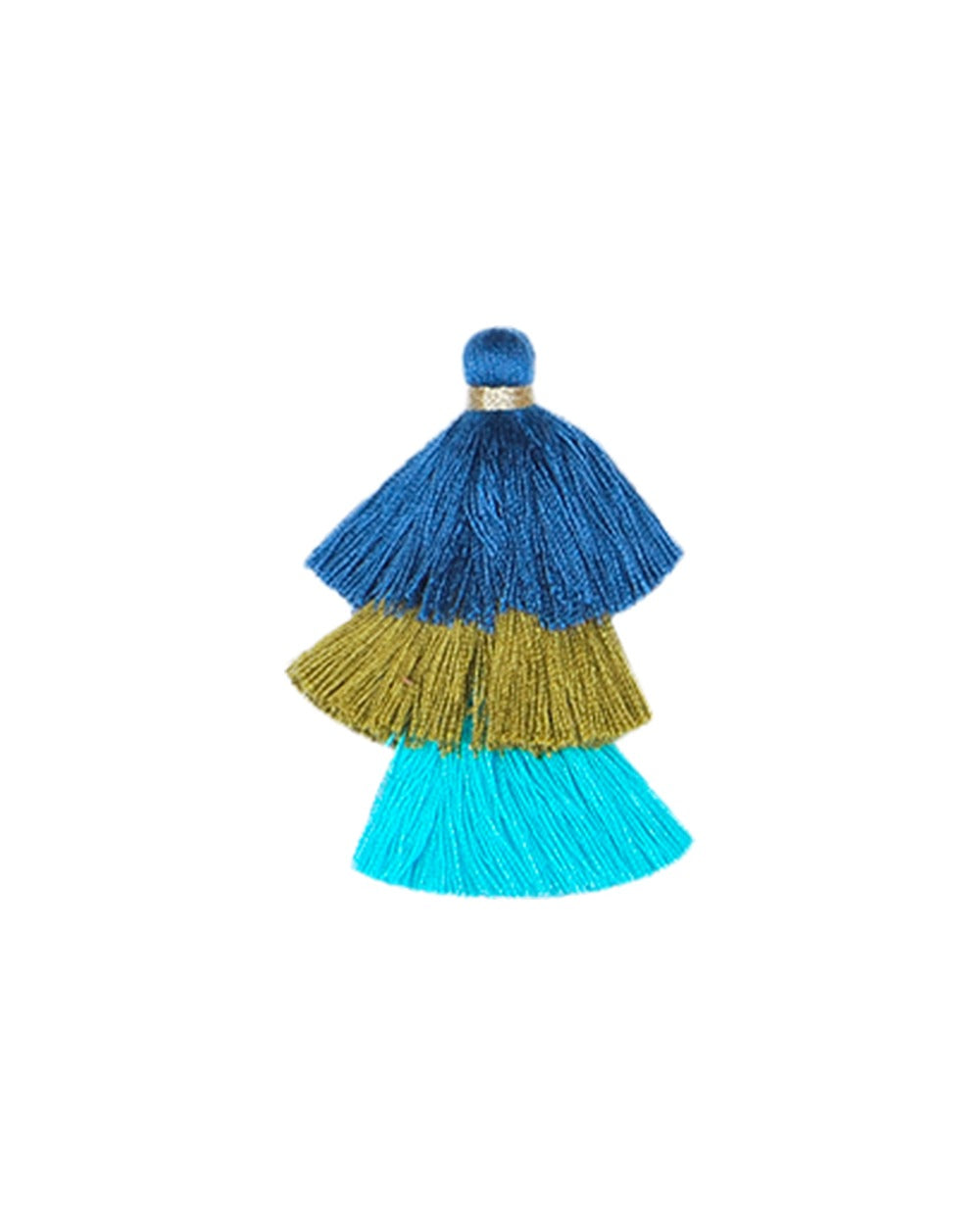 Triple Pompons Blue and Green