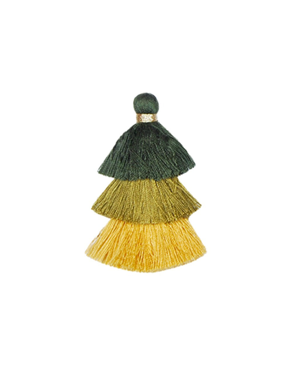 Triple Pompons Green and Yellow