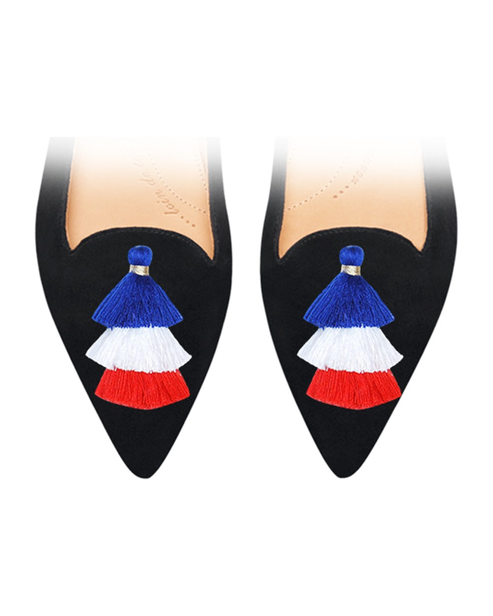 Triple Pompons Drapeau Français sur chaussure