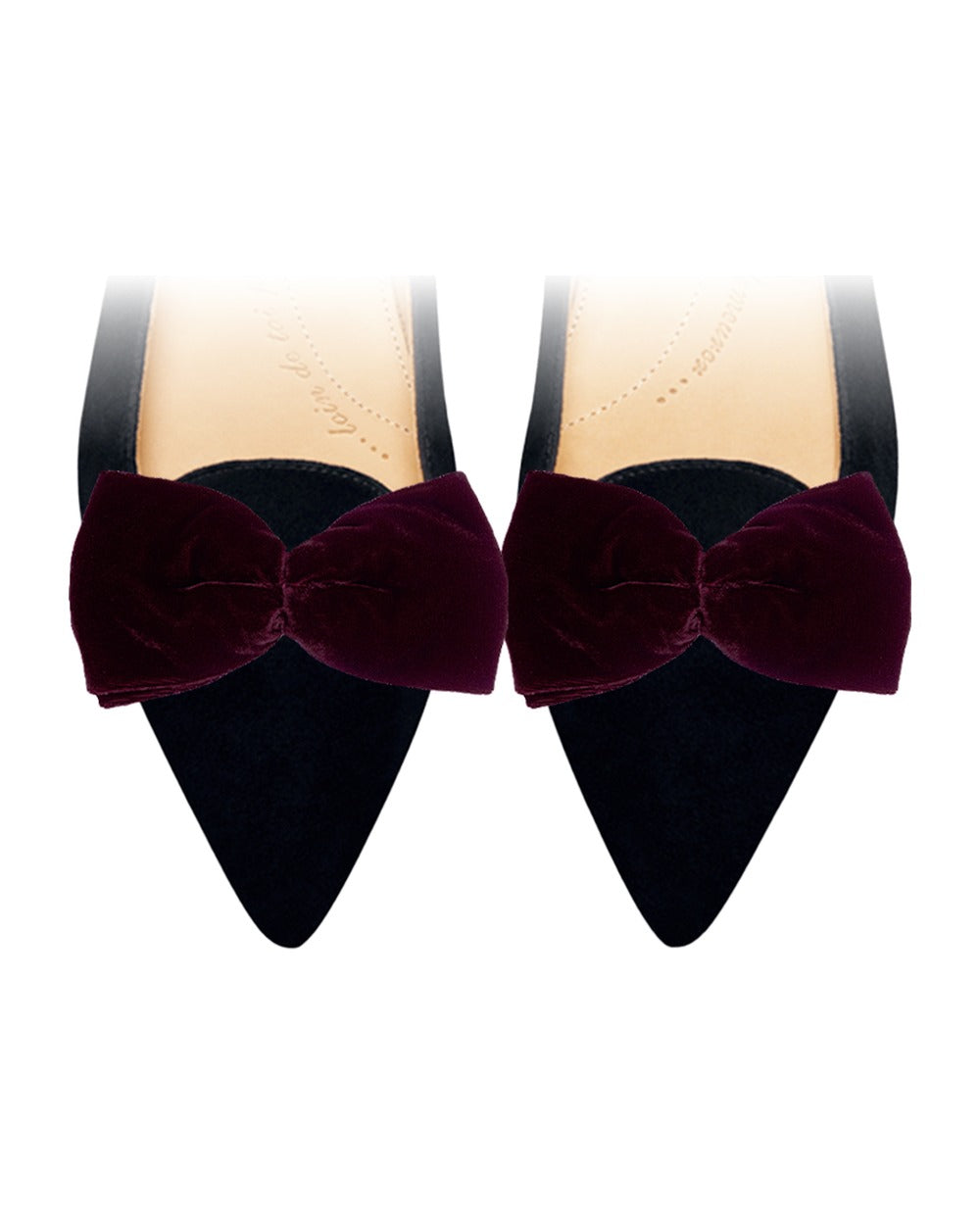 Noeud Velours Burgundy sur chaussure