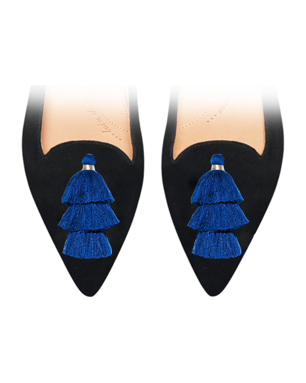 Triple Pompons Navy sur chaussure