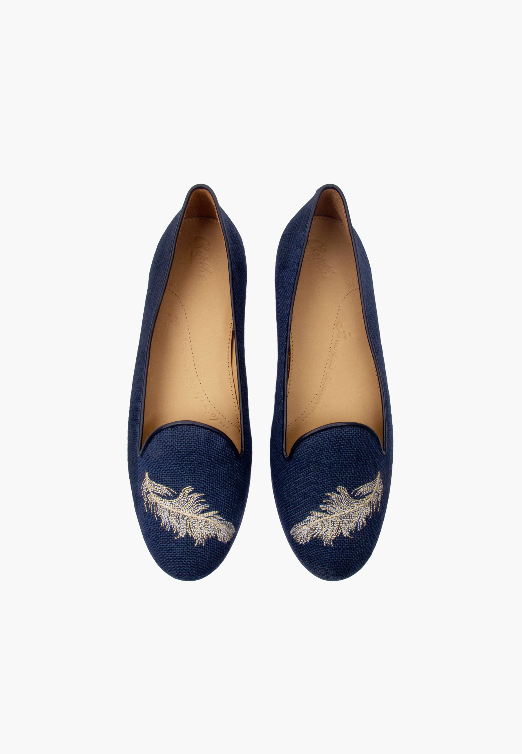 Slippers François Feather Canvas Navy