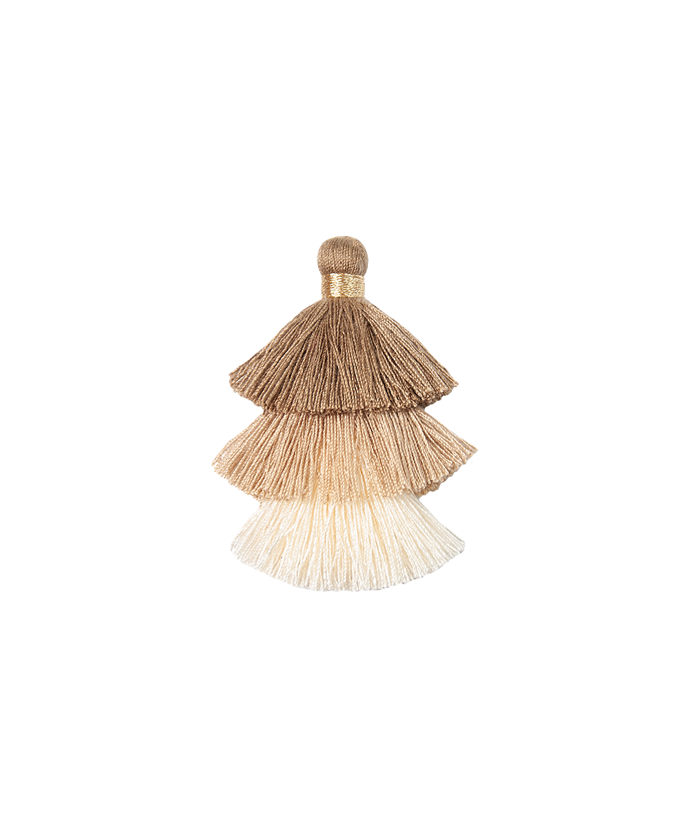 Triple Pompons Beige