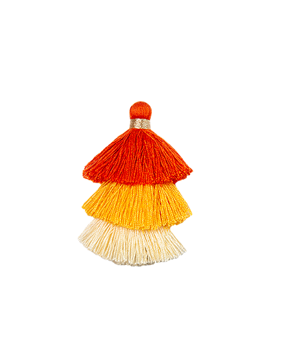 Triple Pompons Orange
