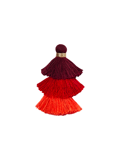 Triple Pompons Red